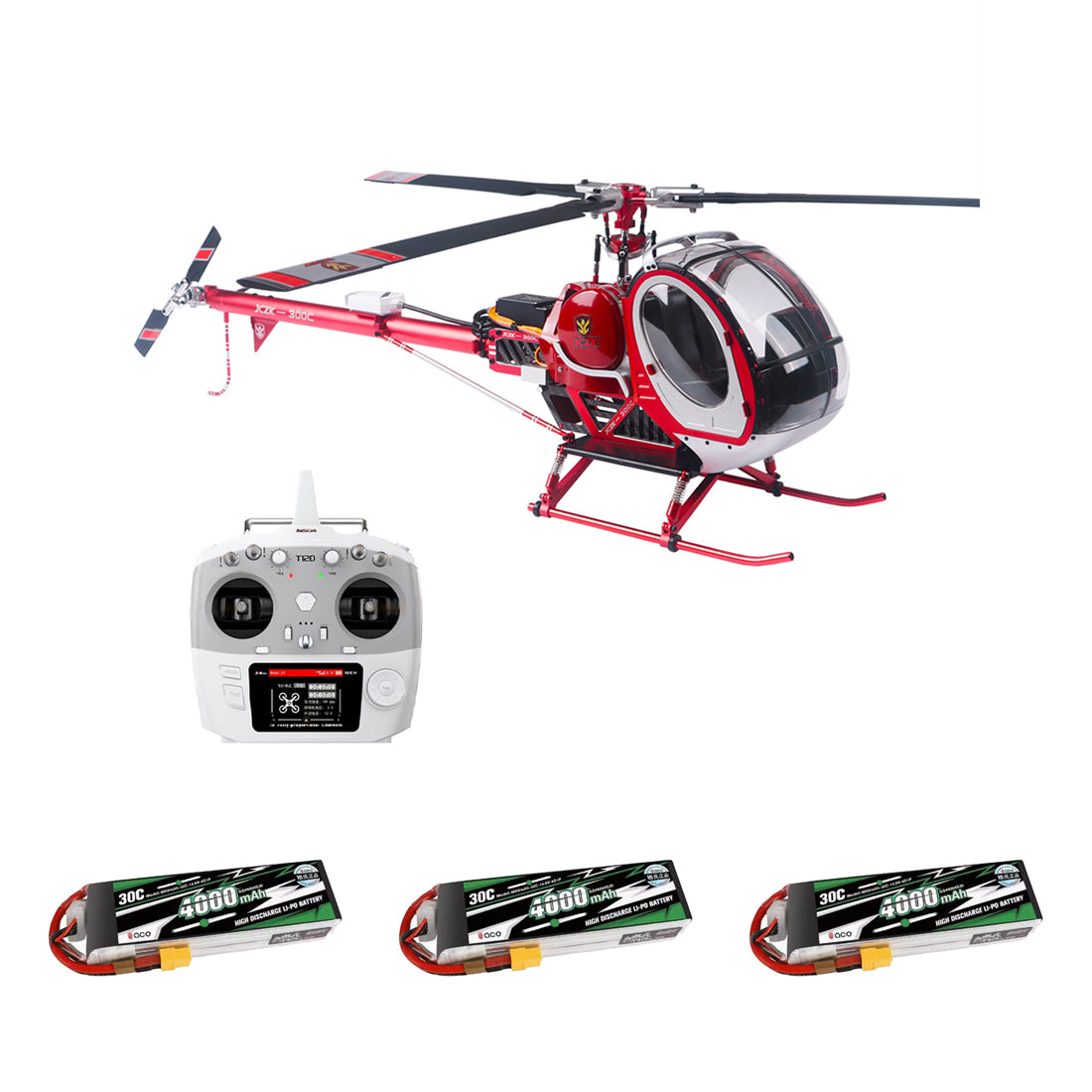 JCZK 300C PRO 12CH Super Simulation Smart RC Helicopter RTF With GPS One-key Return Hover H1 Pro Flight Control Flybarless - stirlingkit