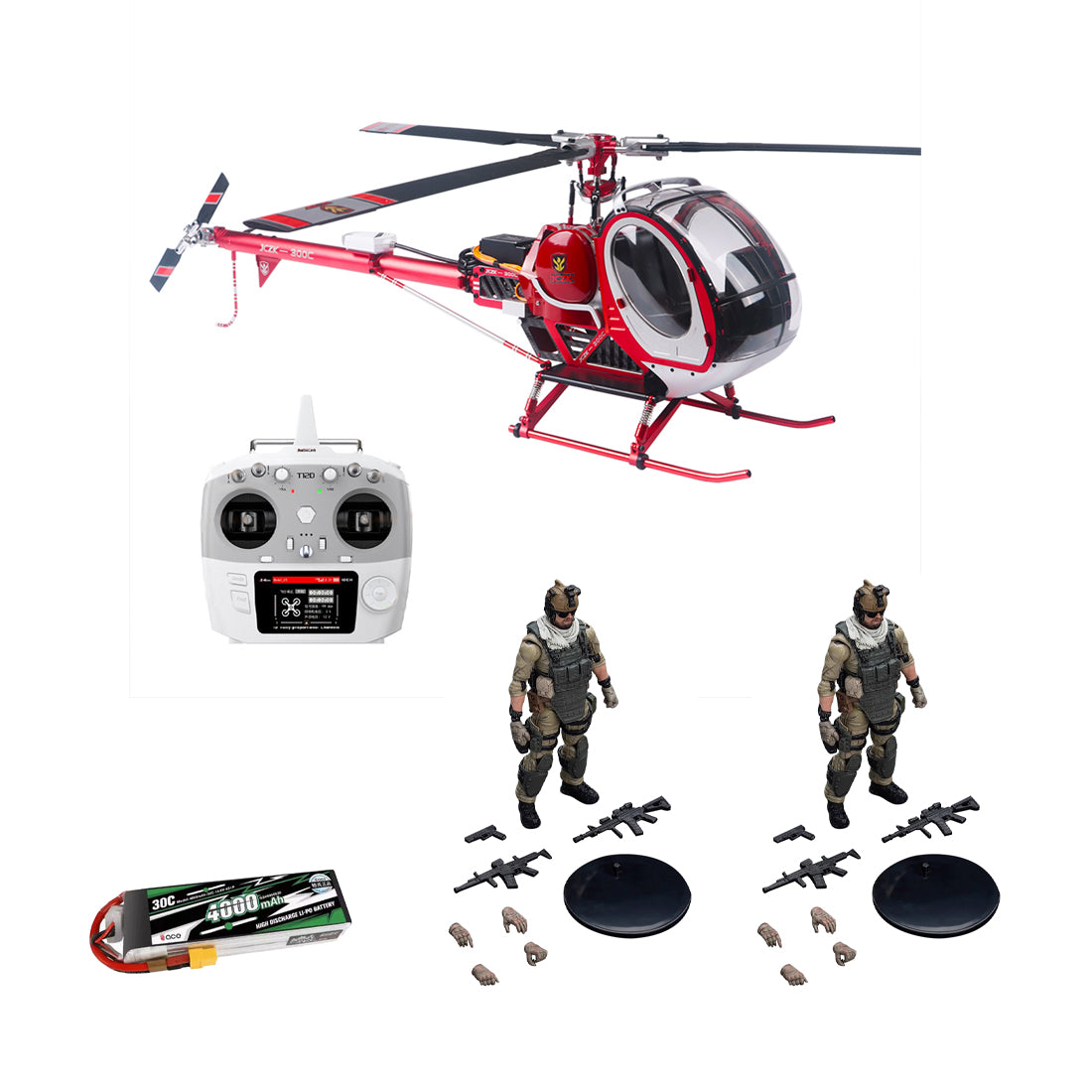 JCZK 300C PRO 12CH Super Simulation Smart RC Helicopter RTF With GPS One-key Return Hover H1 Pro Flight Control Flybarless
