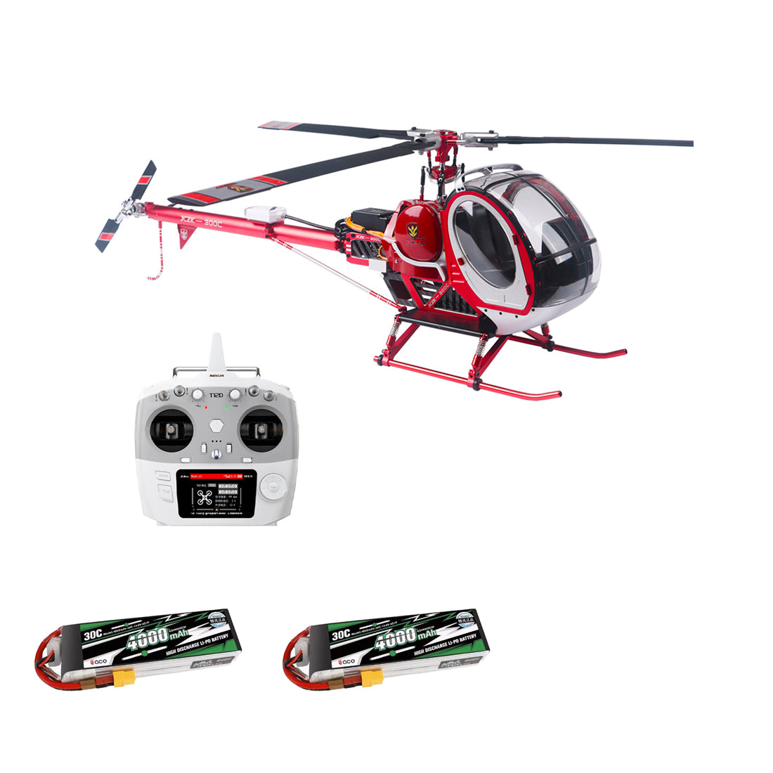 JCZK 300C PRO 12CH Super Simulation Smart RC Helicopter RTF With GPS One-key Return Hover H1 Pro Flight Control Flybarless - stirlingkit
