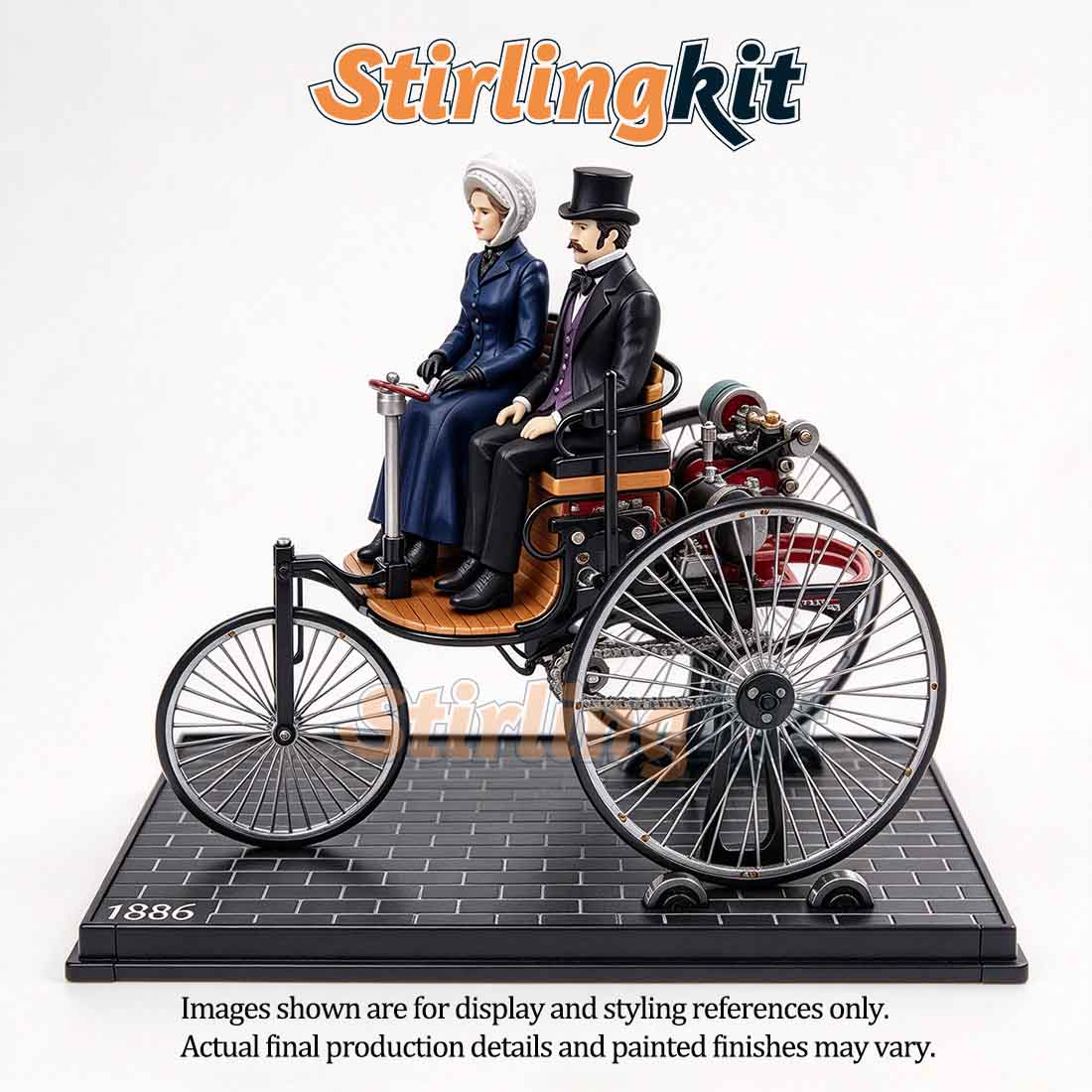 Realistic 1880s Victorian Driver & Passenger Figures for TECHING DM229 World 1st Automobile Kits
