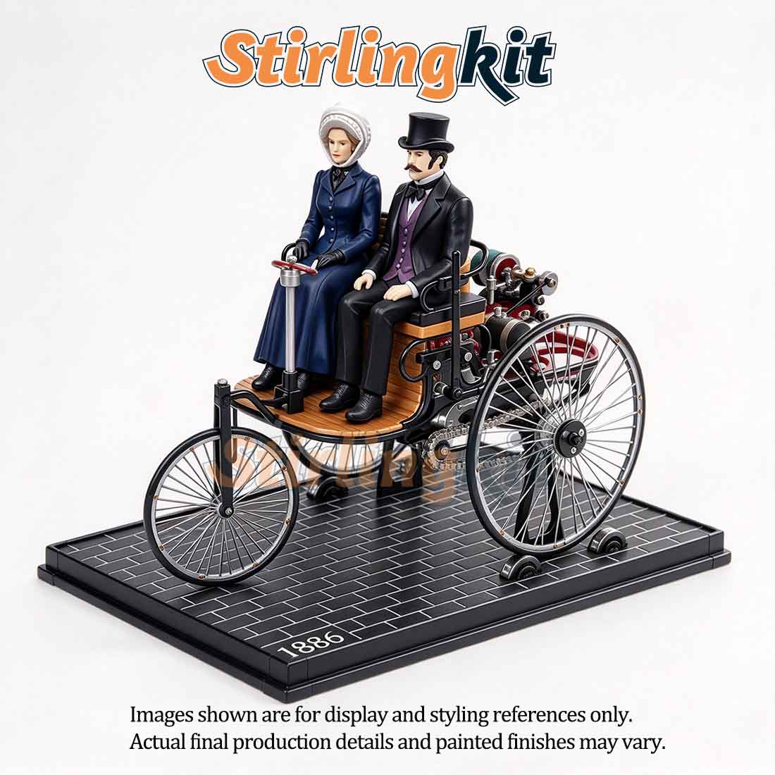 Realistic 1880s Victorian Driver & Passenger Figures for TECHING DM229 World 1st Automobile Kits