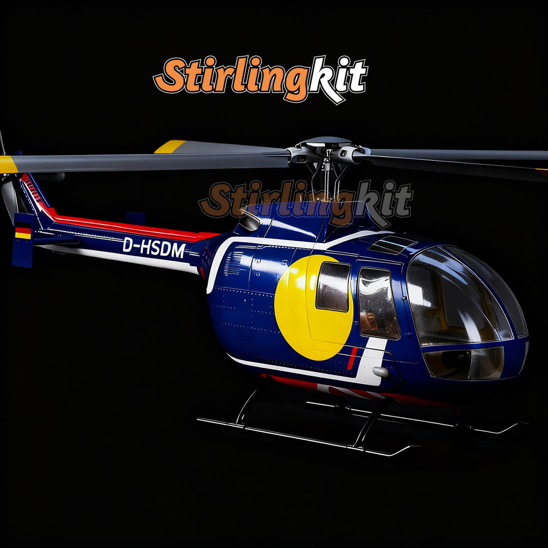 FLYWING BO105 470 Size Scale GPS Heli Drone 2.4G 6CH Big Military RC Helicopter With H1 Flight Controller