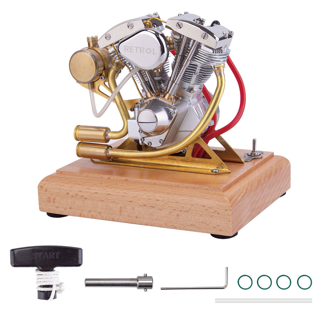 CISON FG-VT157 15.7cc Miniature V-Twin Motorcycle Engine OHV 4 Stroke Air-cooled Gasoline Engine Model - stirlingkit