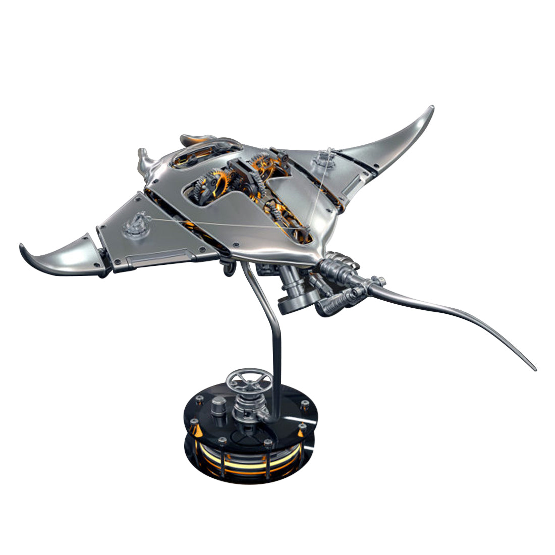 Steampunk Mobula Manta Ray Mechanical 3D Metal Model Building Kits 200+PCS - stirlingkit
