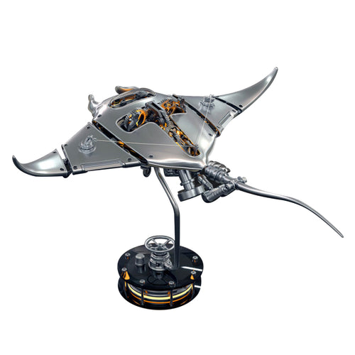 Steampunk Mobula Manta Ray Mechanical 3D Metal Model Building Kits 200+PCS - stirlingkit
