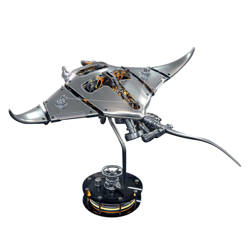 Steampunk Mobula Manta Ray Mechanical 3D Metal Model Building Kits 200+PCS - stirlingkit