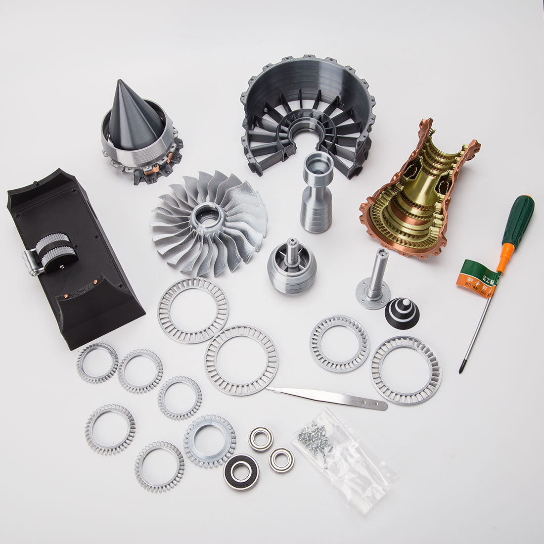 SKYMECHMAN TR900 Aircraft Turbofan Engine Model Kits 1/15 with LED Light Upgrade - stirlingkit