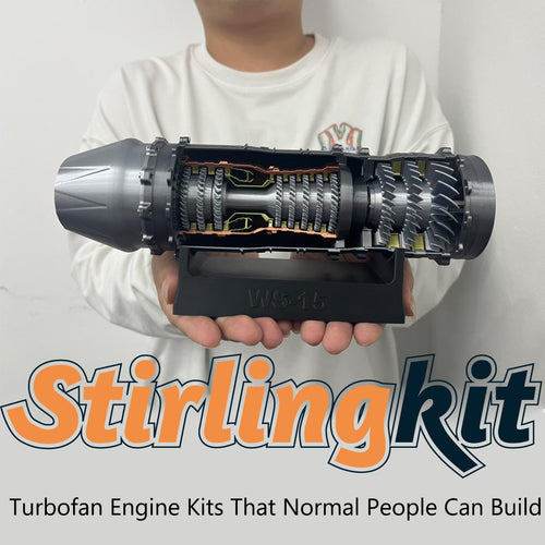 SKYMECHMAN Building a 1/18 Turbofan Engine Model Kit WS-15 Build Your Own Turbofan Engine that Works - stirlingkit