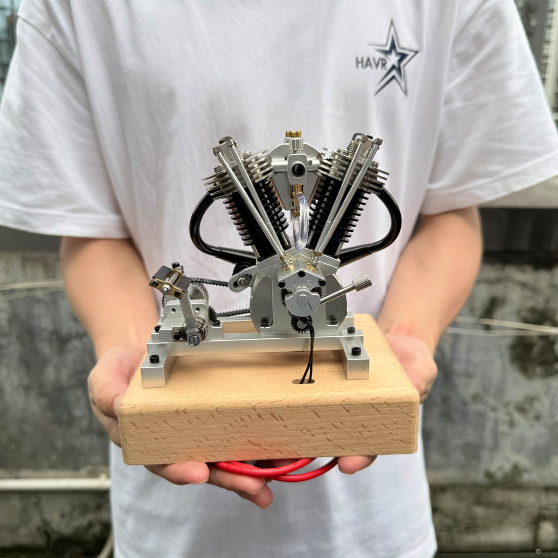 MUSA Hoglet Mini V-twin Engine V2 Gasoline 4-Stroke Engine Motorcycle With Kickstarter - stirlingkit