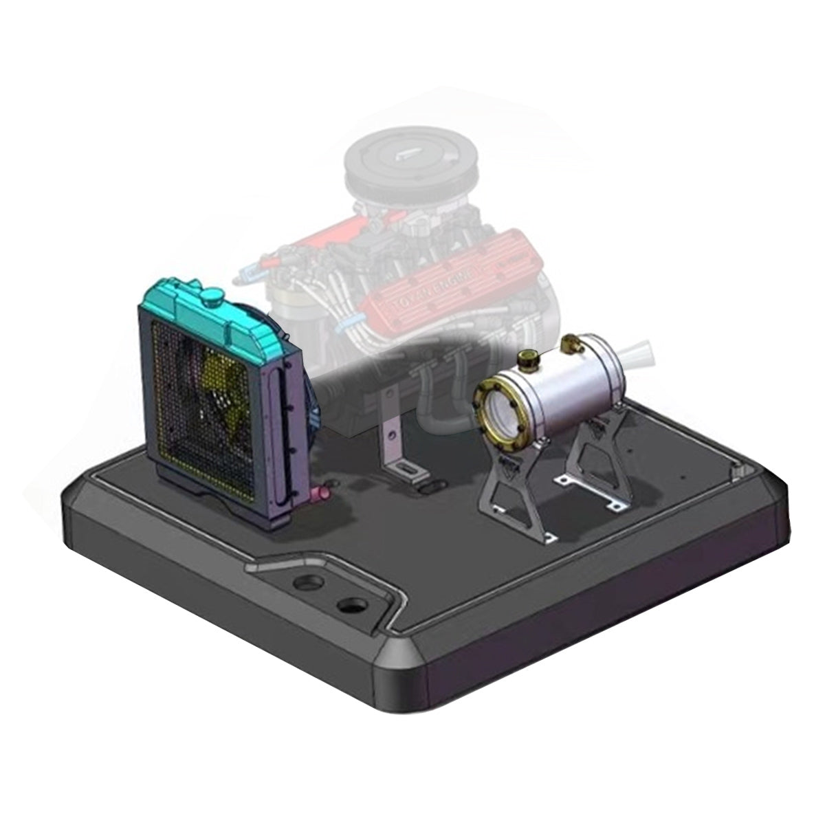 Base for TOYAN V8 FS-V800WGPC Gasoline Engine Model Kits ( New Version) Upgrade - stirlingkit