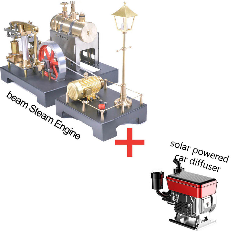 RETROL DIY Steam Beam Engine Model with Boiler & Centrifugal Flyball Governor Model Assembly Kit - stirlingkit