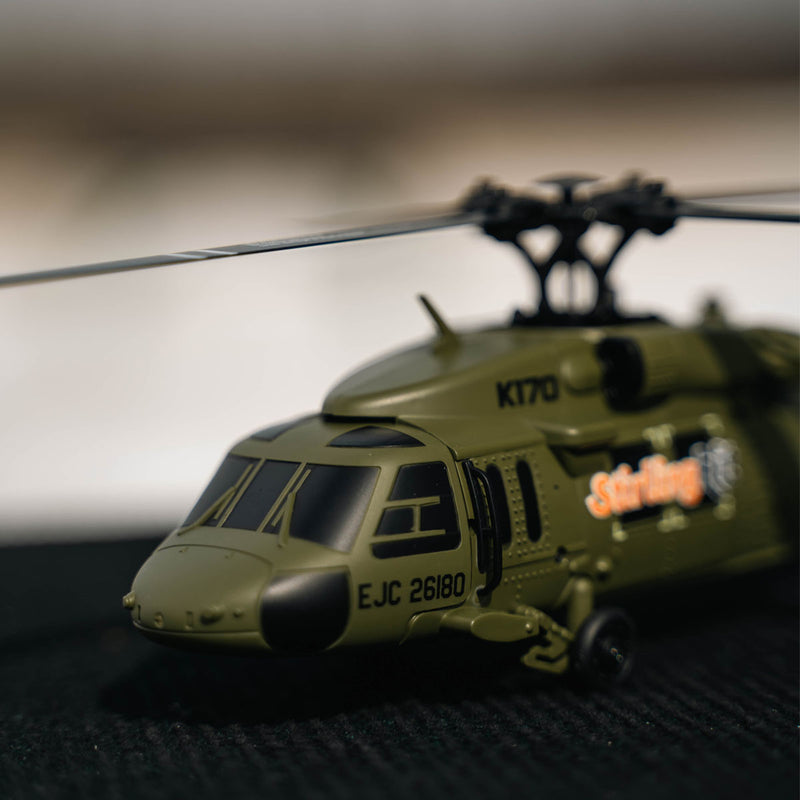 WLTOYS XK 170 Blackhawk UH-60L RC Helicopter With Landing Pad and Display Stand K170 - stirlingkit
