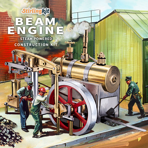 RETROL DIY Steam Beam Engine Model with Boiler & Centrifugal Flyball ...