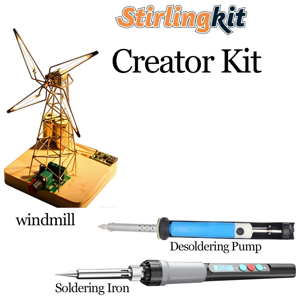 Build Your Own Dutch Windmill Desk Lamp Circuit Sculpture DIY Kits - stirlingkit