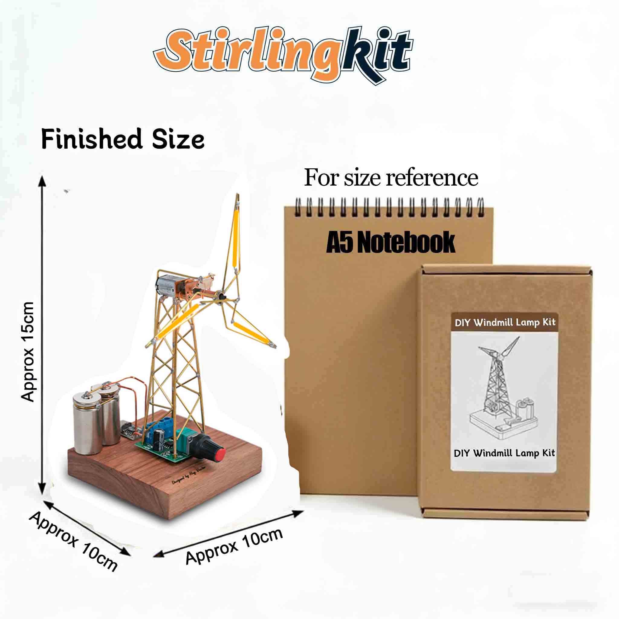 Build Your Own Windmill Desk Lamp DIY Kits Circuit Sculpture Model - stirlingkit