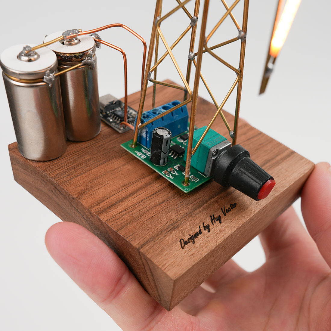 Build Your Own Windmill Desk Lamp DIY Kits Circuit Sculpture Model - stirlingkit