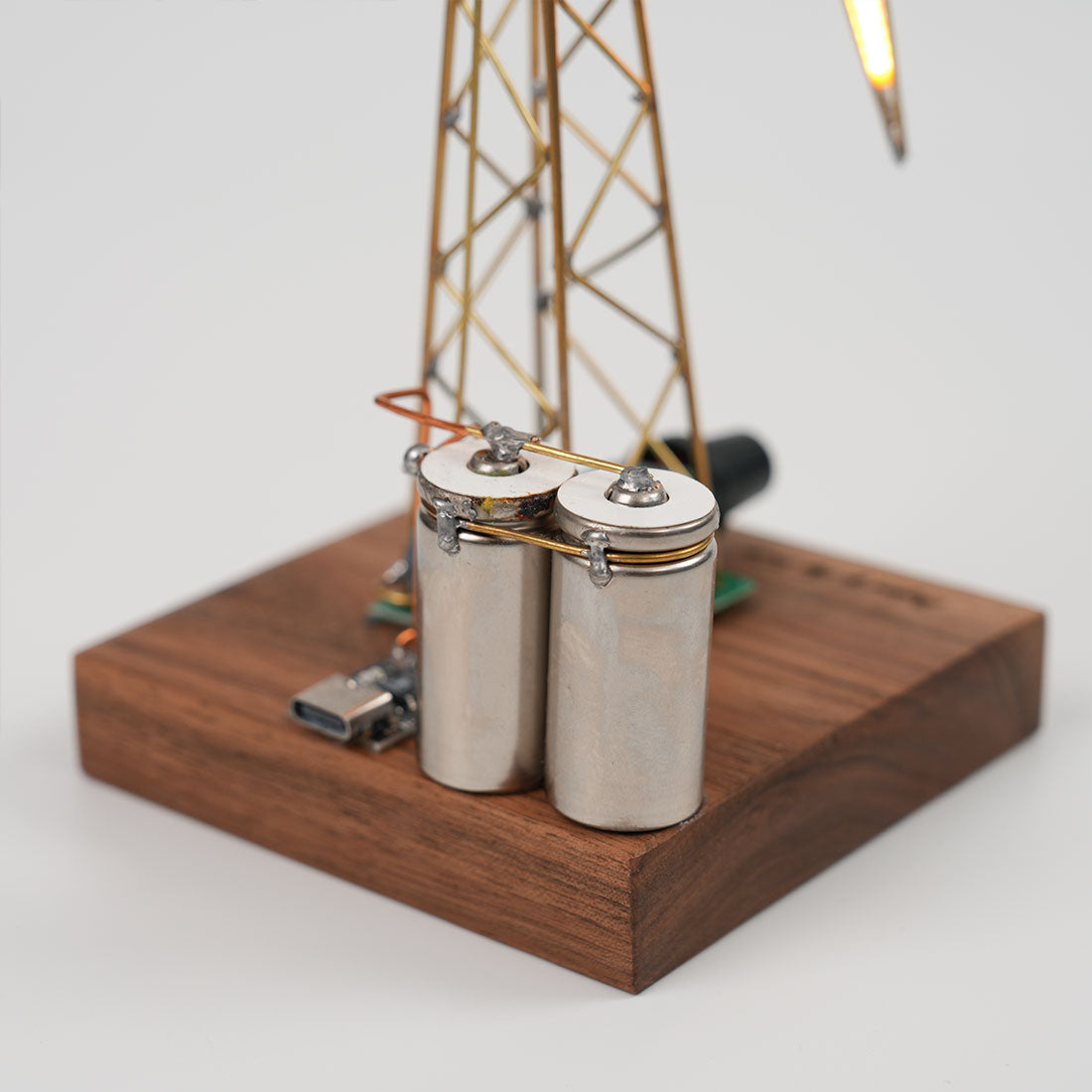 Build Your Own Windmill Desk Lamp DIY Kits Circuit Sculpture Model - stirlingkit