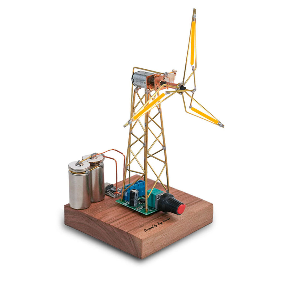 Build Your Own Windmill Desk Lamp DIY Kits Circuit Sculpture Model - stirlingkit