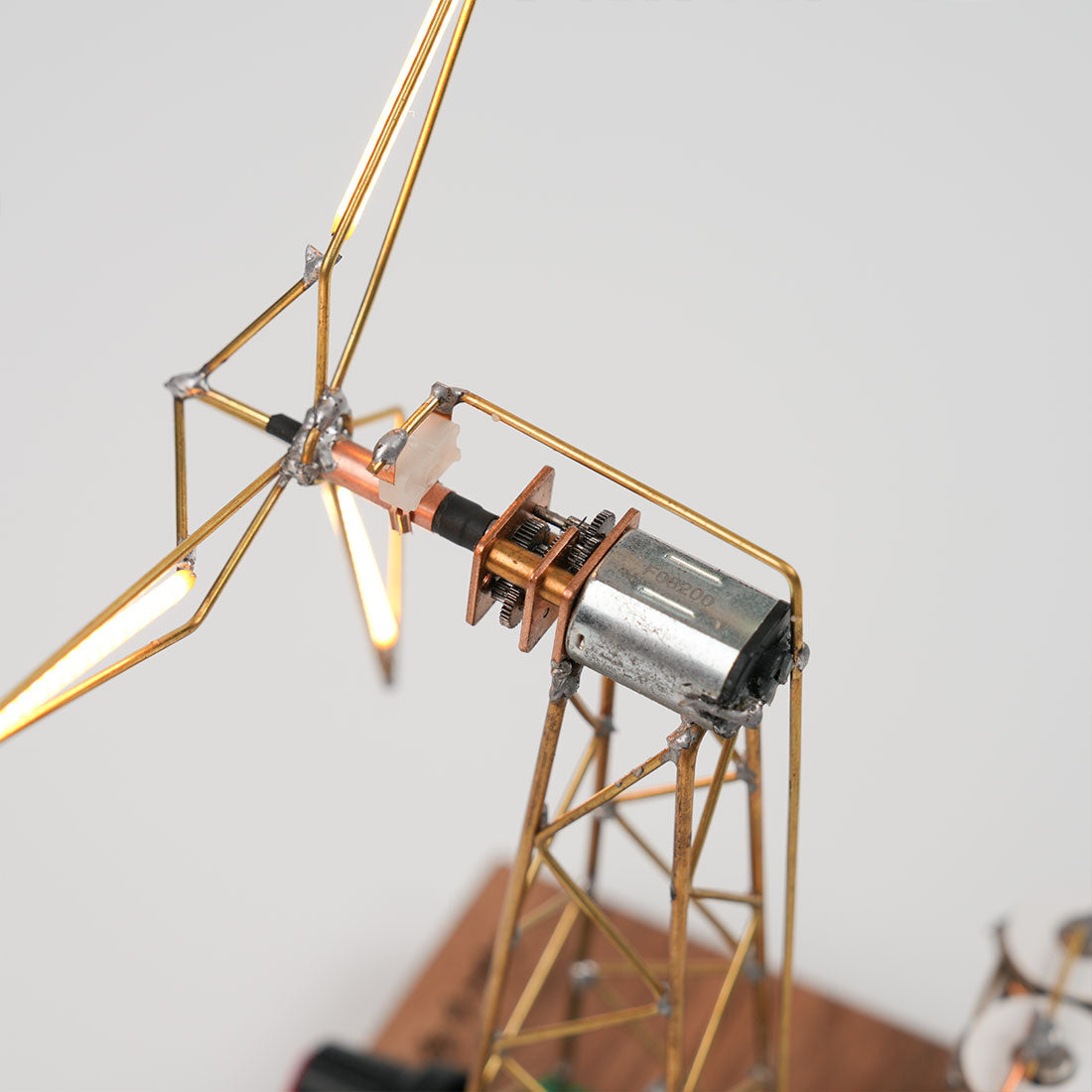 Build Your Own Windmill Desk Lamp DIY Kits Circuit Sculpture Model - stirlingkit