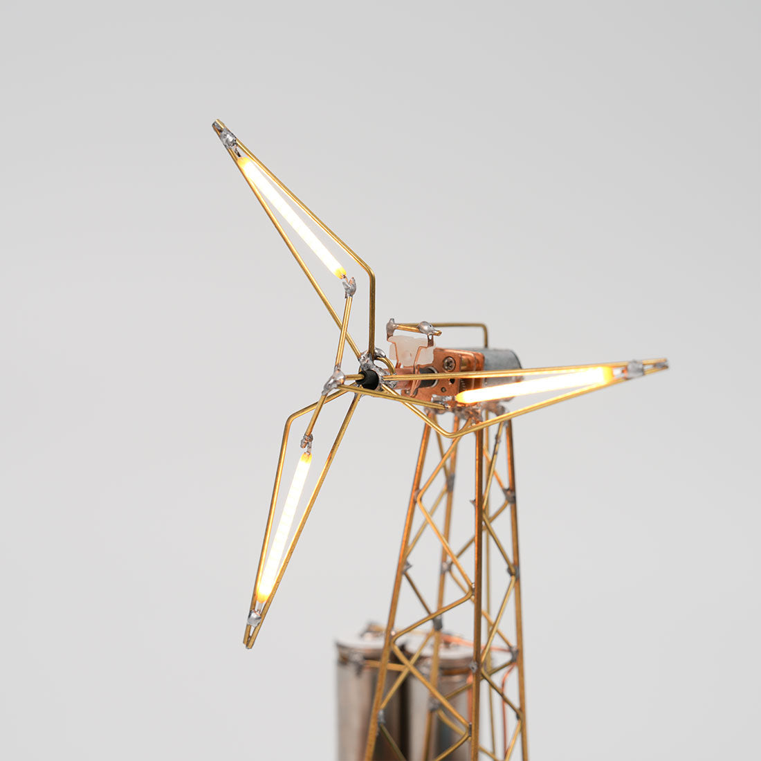 Build Your Own Windmill Desk Lamp DIY Kits Circuit Sculpture Model - stirlingkit