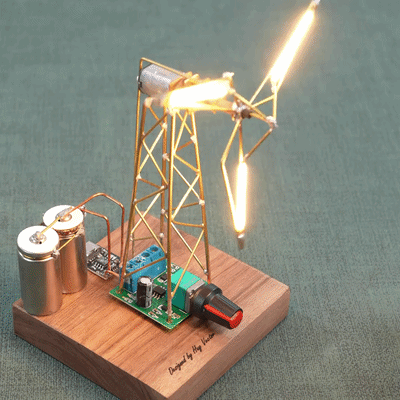 Build Your Own Windmill Desk Lamp DIY Kits Circuit Sculpture Model - stirlingkit