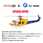 FLYWING BELL-412-V4 RC Military Rescue Helicopter 470-Class 2.4G 6CH RTF RC Airplane Model
