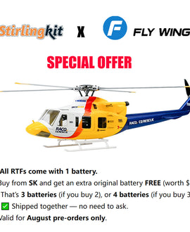 FLYWING BELL-412-V4 RC Military Rescue Helicopter 470-Class 2.4G 6CH RTF RC Airplane Model