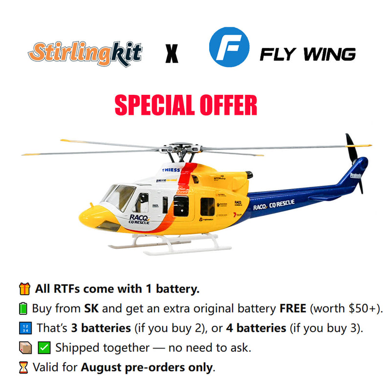 FLYWING BELL-412-V4 RC Military Rescue Helicopter 470-Class 2.4G 6CH RTF RC Airplane Model