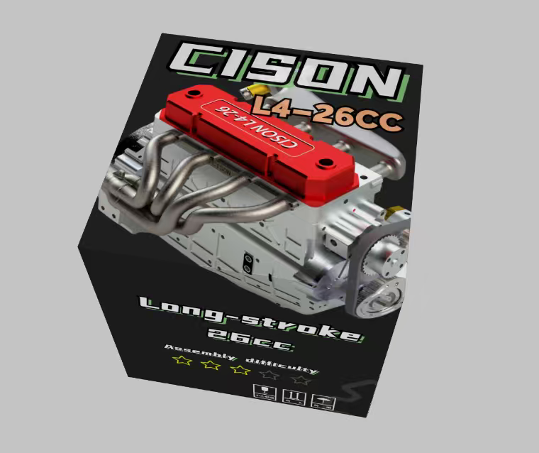 CISON L4-205-OHV 20.5cc Gas-powered Inline 4-Cylinder RC Engine Model Kits Complete Sets - stirlingkit