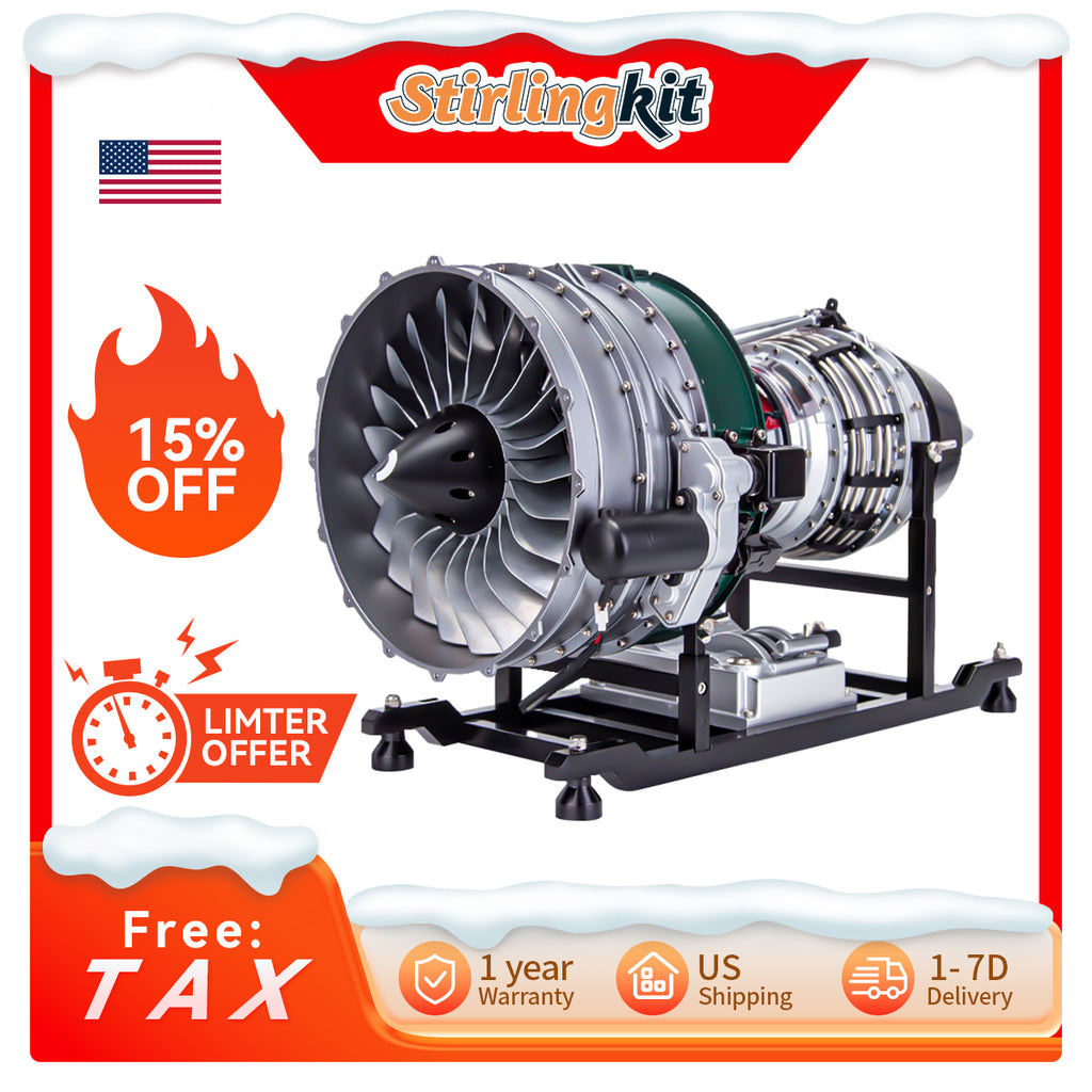 TECHING DIY Twin-spool Turbofan Engine Kits Assembly 1/10 Electric Aircraft Engine DM119 - stirlingkit