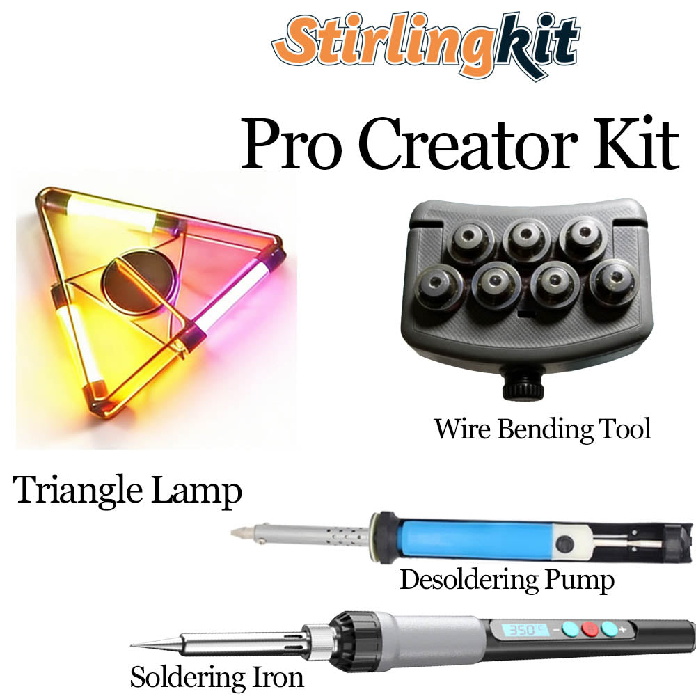 DIY Mini LED Glowing Triangle Lamp Copper Wire Light Circuit Sculpture - stirlingkit