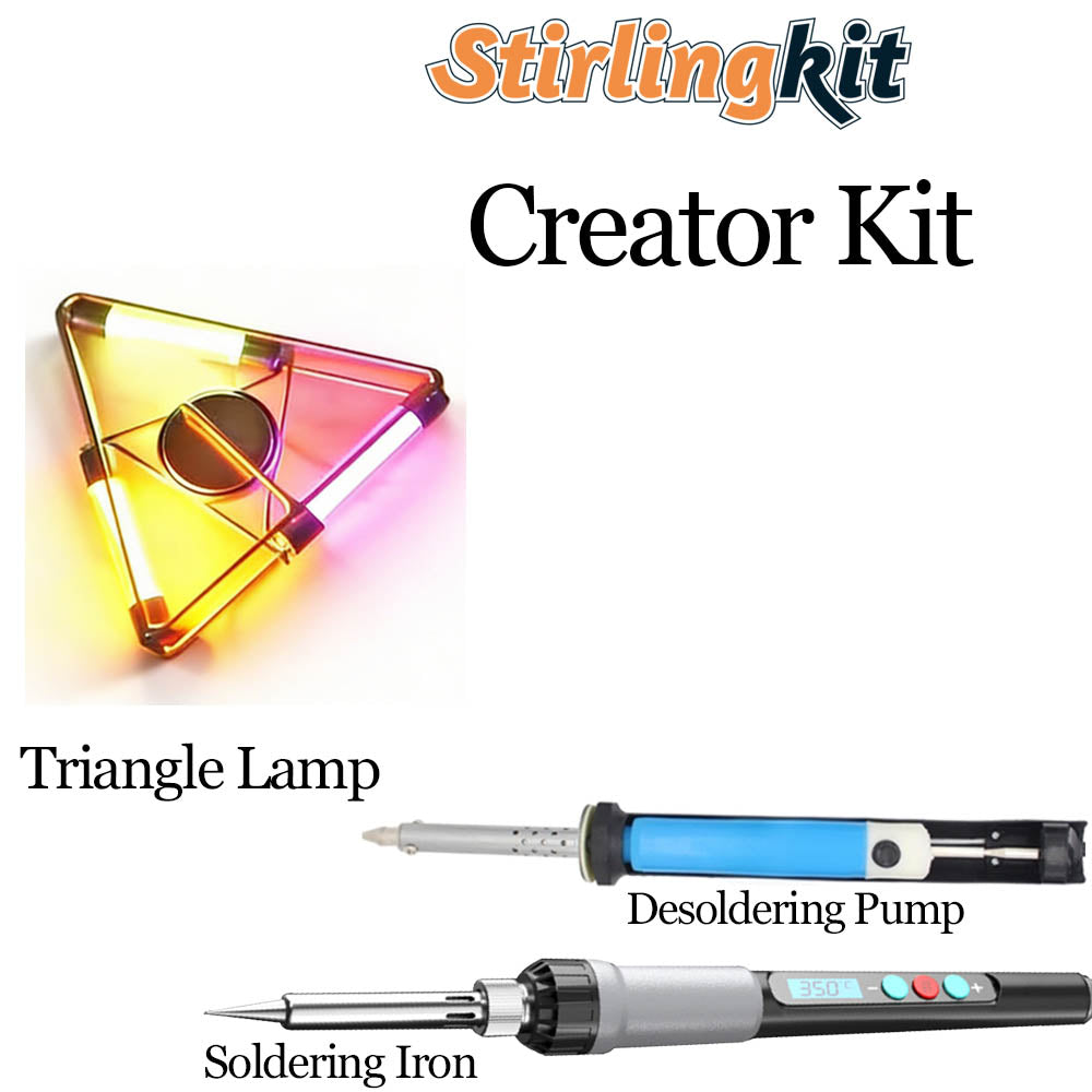 DIY Mini LED Glowing Triangle Lamp Copper Wire Light Circuit Sculpture - stirlingkit