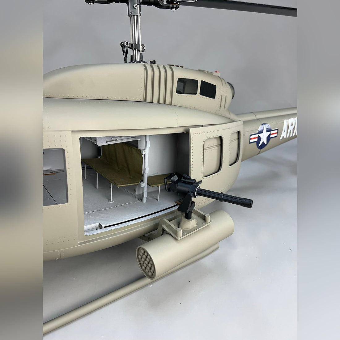 800 Size Huey UH-1D Large Scale RC Helicopter with H1 PRO Flight Controller - stirlingkit