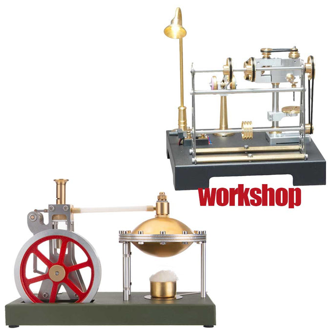 ENJOMOR Assembly Vertical Hero's Steam Engine Model with Boiler DIY KIT