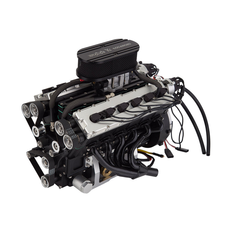 ENJOMOR V12 GS-V12 72CC Large Scale V12 DOHC Four-Stroke Gasoline Engine Model Water-Cooled Electric Start - stirlingkit