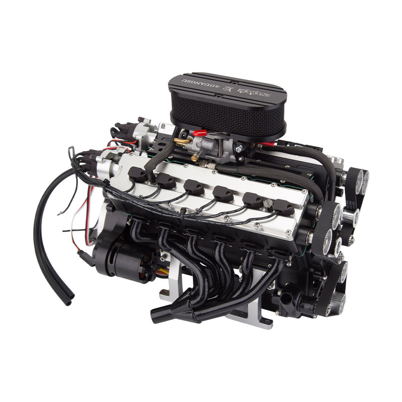 ENJOMOR V12 GS-V12 72CC Large Scale V12 DOHC Four-Stroke Gasoline Engine Model Water-Cooled Electric Start - stirlingkit