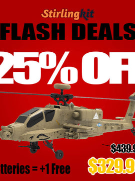 WOLFBUSH & YU XIANG F11-N AH64 RC Apache Attack Helicopter 6G/3D with Optical Flow Altitude 1/32 Hold RTF