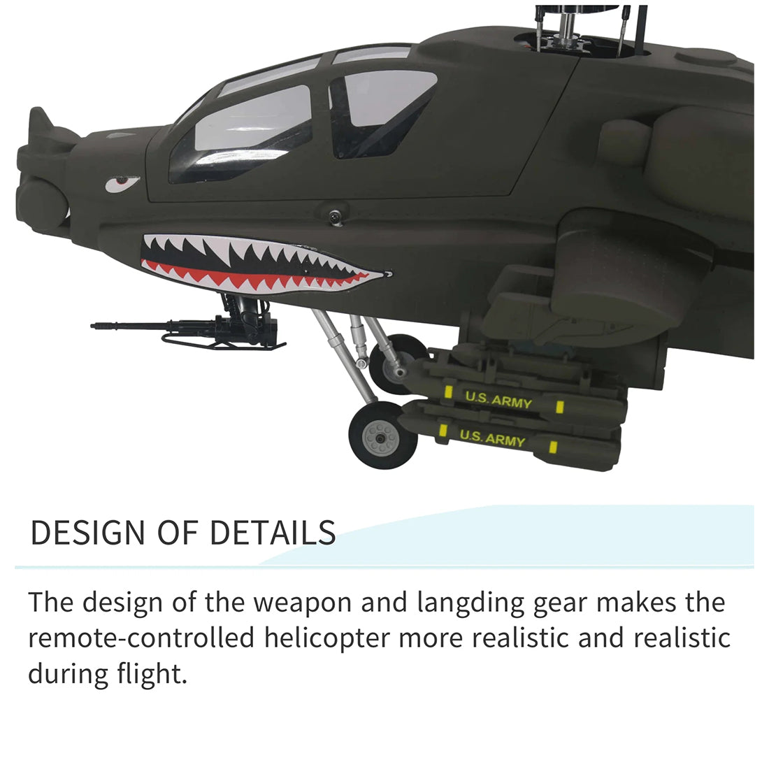 FLISHRC FL500 AH-64 500-Class Large Scale GPS RC Helicopter Model 2.4G 6CH - stirlingkit