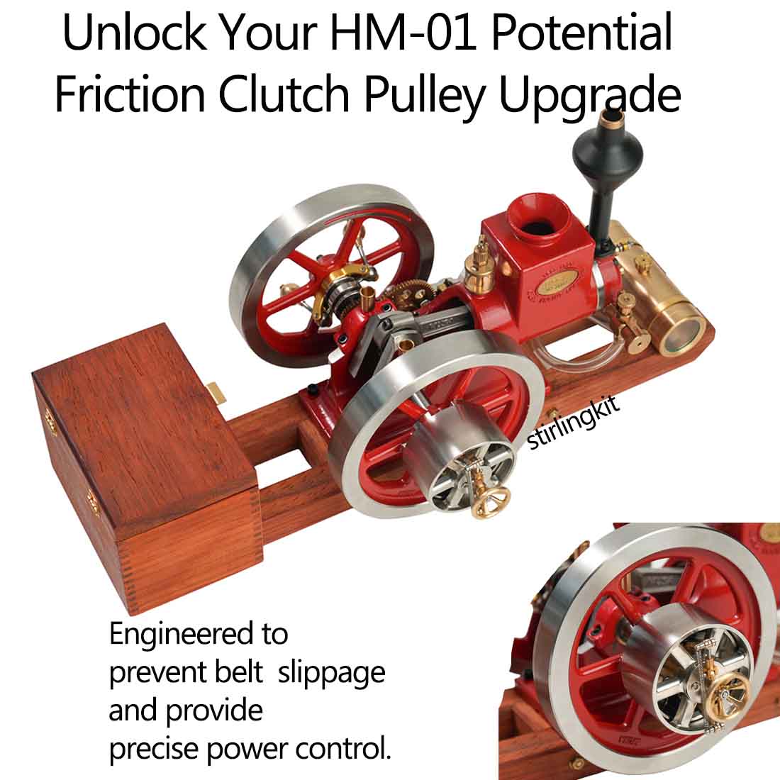 P51 Friction Clutch Pulley Upgrade Kit for OKMO Engine Models & HM-01 - stirlingkit