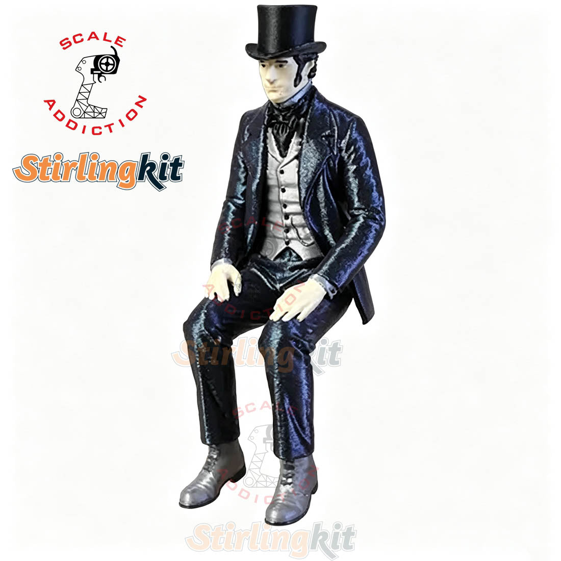 Lady & Gentleman Figures The Victorian Passenger Set for TECHING DM229 First Automobile Model Kits - stirlingkit