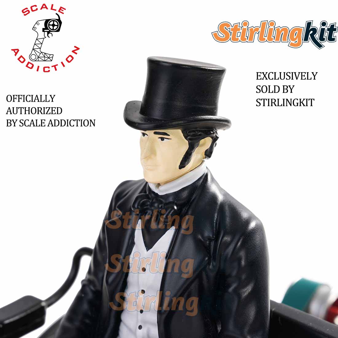 Gentleman figure top hat and face detail