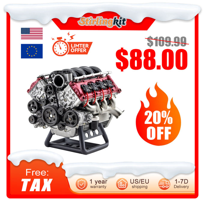 MAD RC DIY V8 Engine Model Kit for Capra VS4-10 Pro - Build Your Own V8 Engine That Works