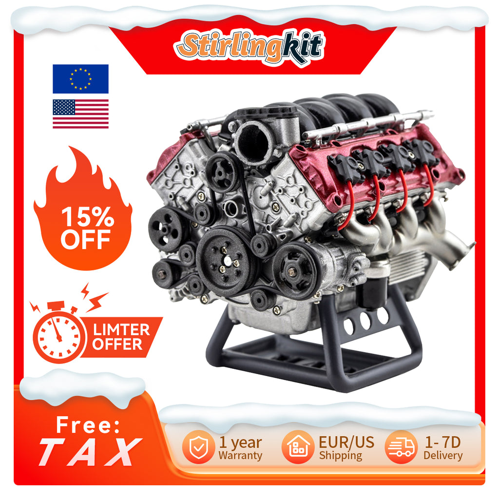 MAD RC DIY V8 Engine Model Kit for Capra VS4-10 Pro - Build Your Own V8 Engine That Works - stirlingkit