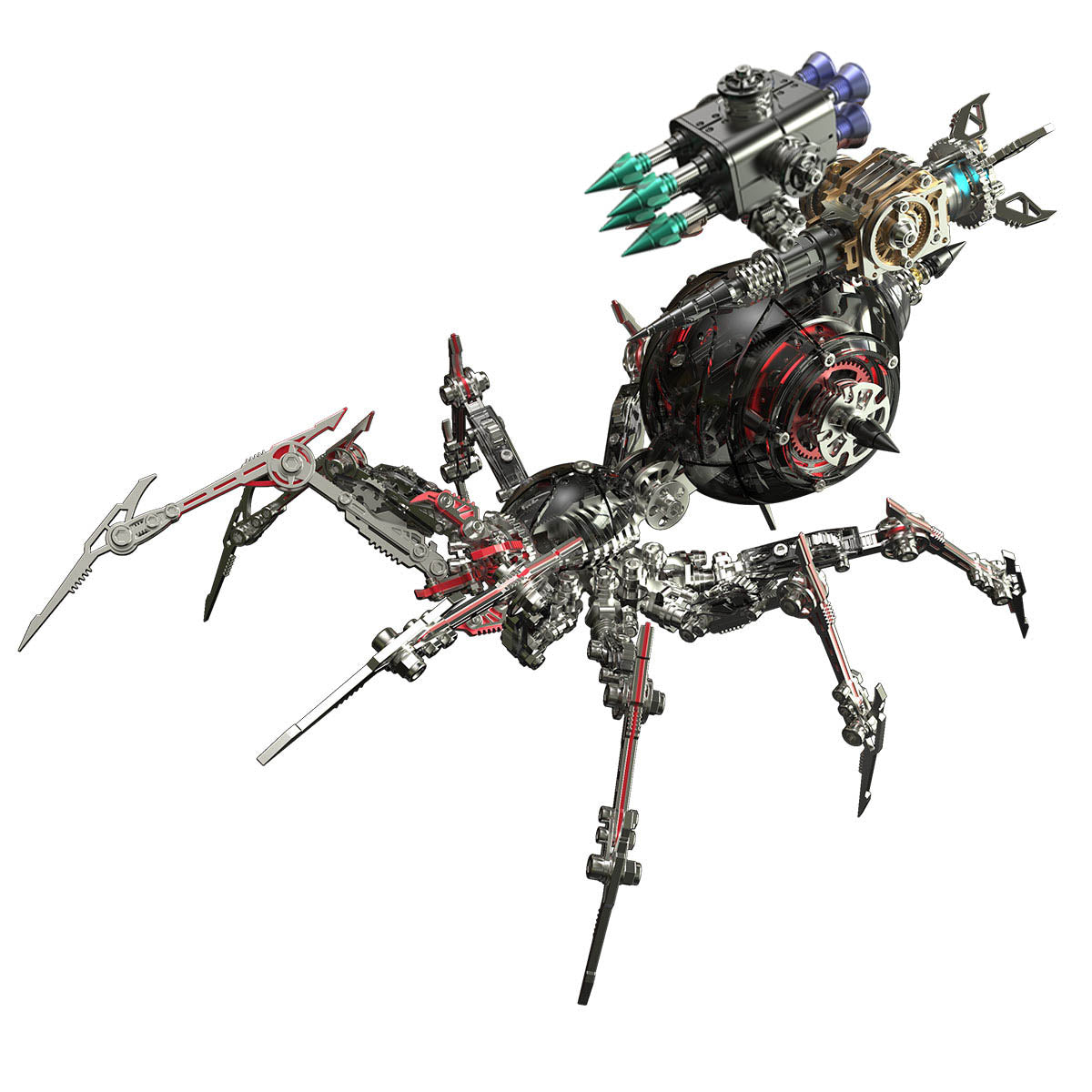 Punk 3D Metal War Spider King Assembly Mechanical Fantasy Model Building Kits - stirlingkit