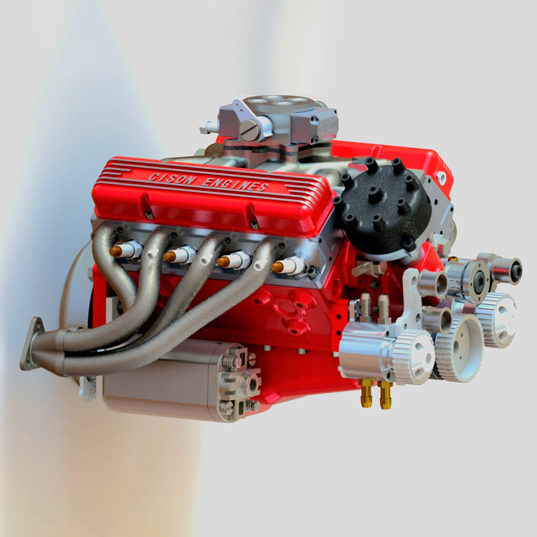 CISON Gasoline OHV V8 Small-block Engine Model Kits 4-Stroke 44cc Water-Cooled 1/6 - stirlingkit