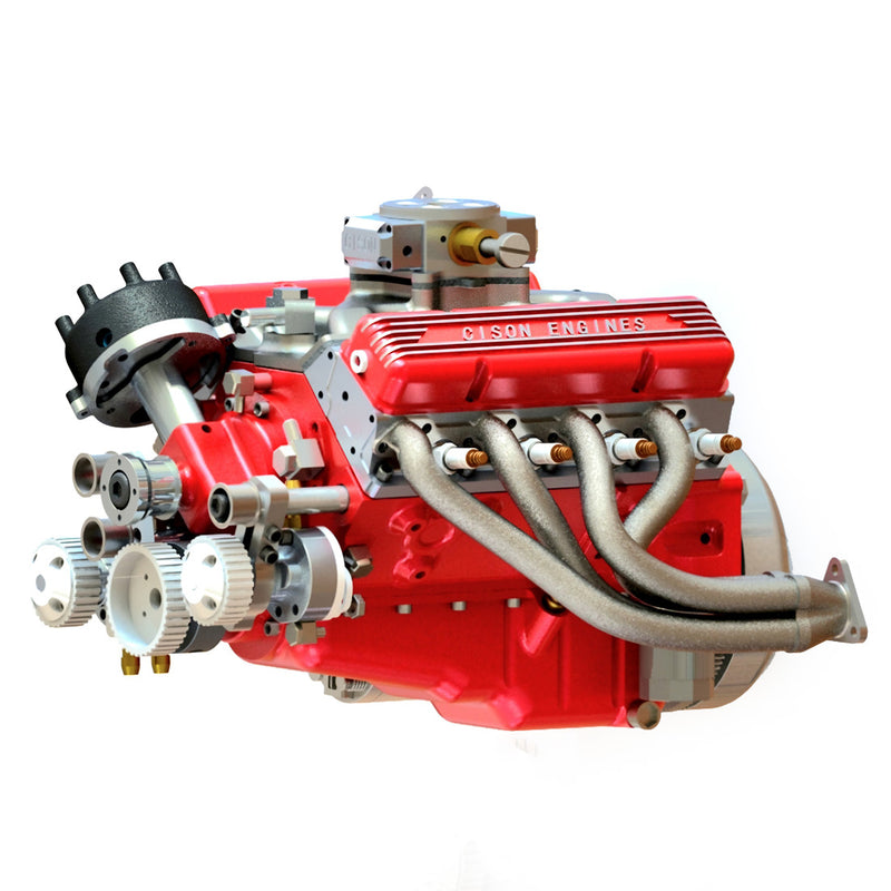 CISON Gasoline OHV V8 Small-block Engine Model Kits 4-Stroke 44cc Water-Cooled 1/6 - stirlingkit