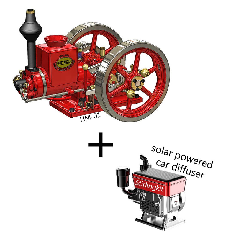 RETROL HM-01 7cc Model Hit and Miss 4-stroke Horizontal Internal Combustion Engine - stirlingkit