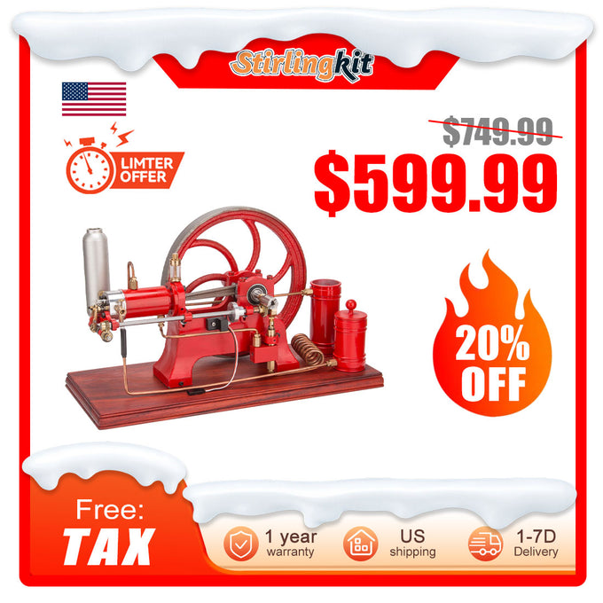 RETROL Vintage Horizontal Mill Engine Stationary Engine Model 4 Stroke Gasoline ICE