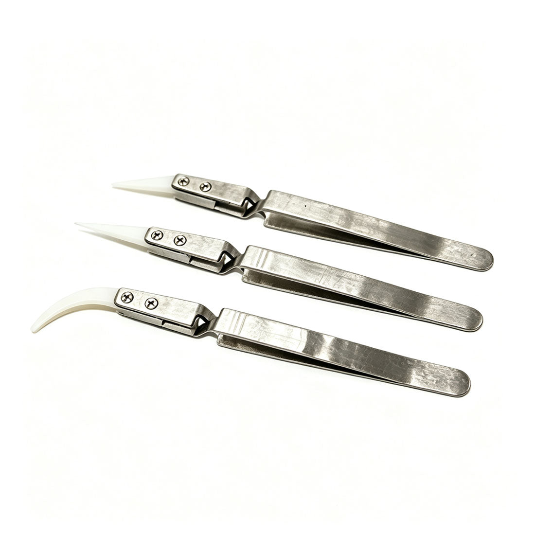Reverse-Action Tweezers Set (3 pcs) — Self-Closing Precision Tweezers for Model Building