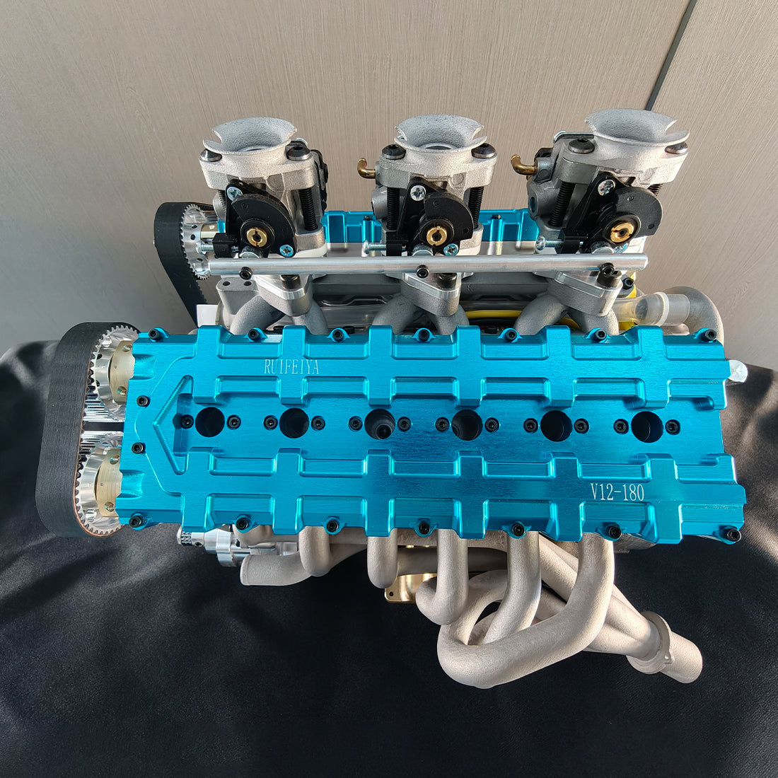 RUIFEIYA V12-180 Gas V12 Engine Model 180cc DOHC 1/4 Scale High Performance Model Engine - stirlingkit